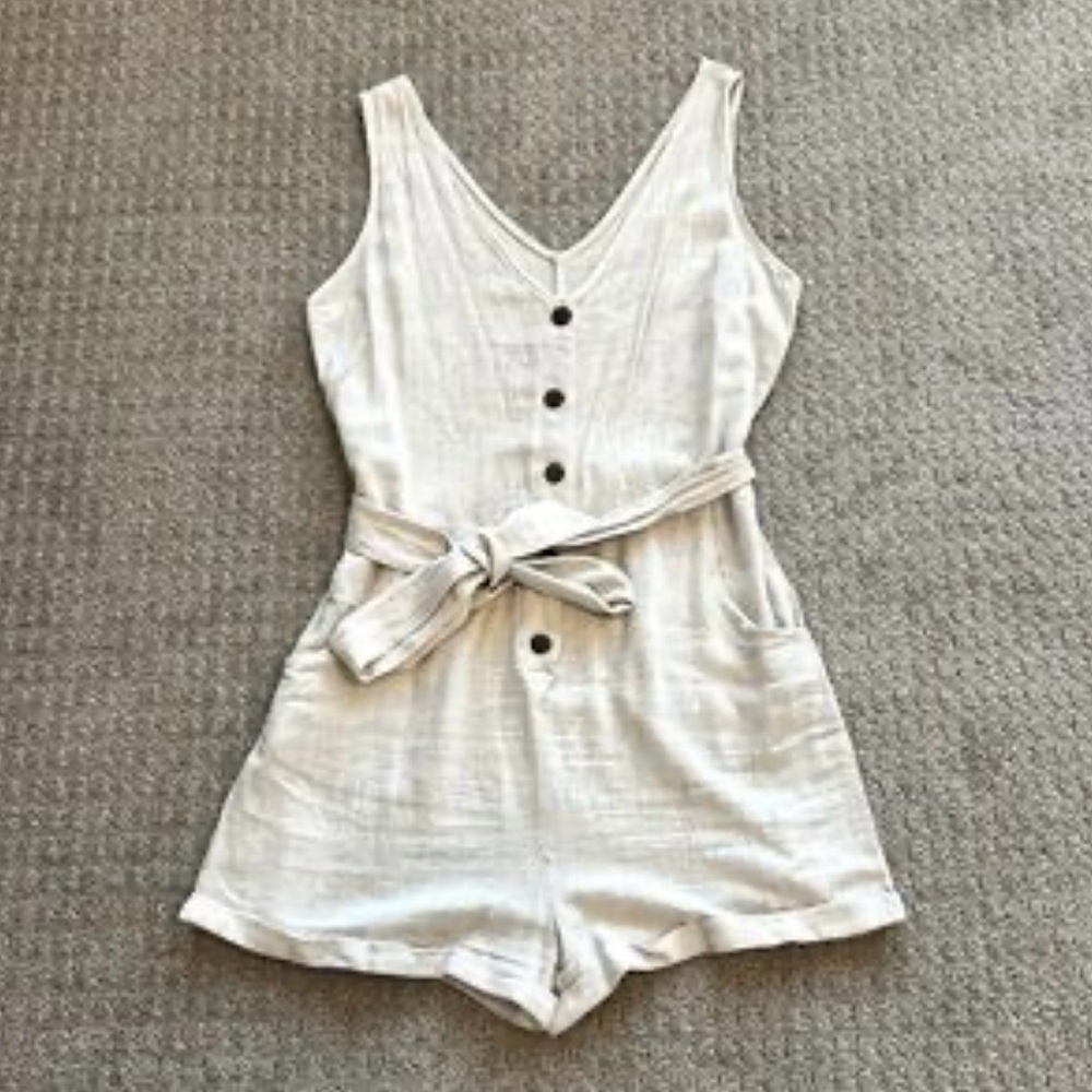 Amazon Cream Jumpsuit with Button Detail